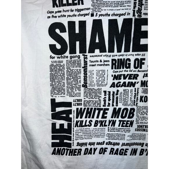 Vintage Spike Lee Shirt Jungle Fever Movie Film Newspaper Race Killer 90s Tee M - Picture 10 of 13